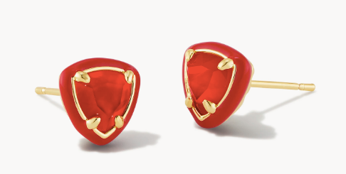 Arden Gold Stud Earrings in Red Illusion by Kendra Scott