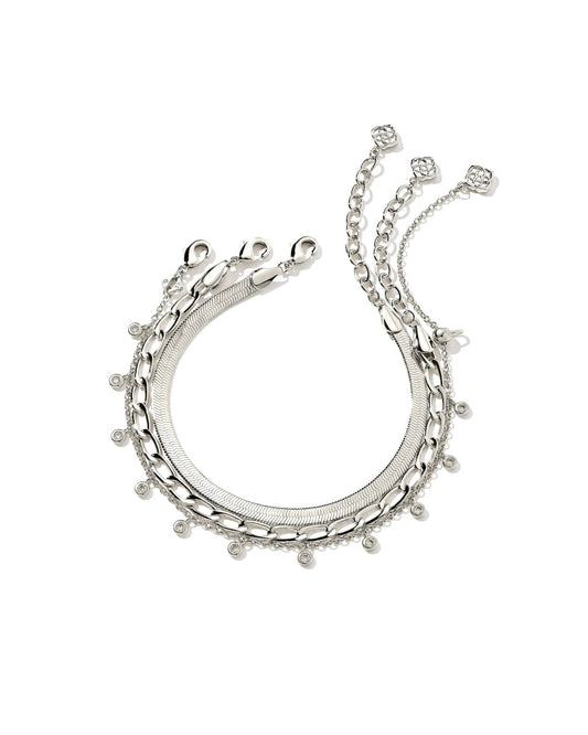 Kassie Set of 3 Chain Bracelets in Silver by Kendra Scott