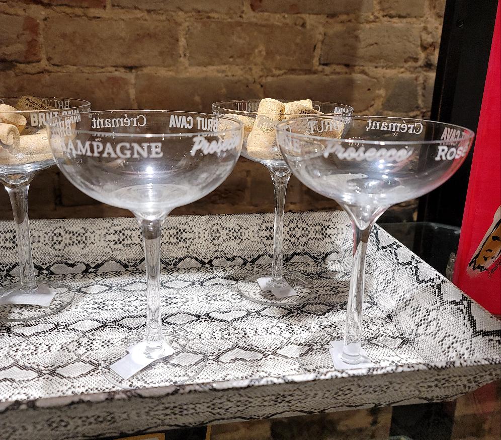 ETCHED CHAMPAGNE GLASSES