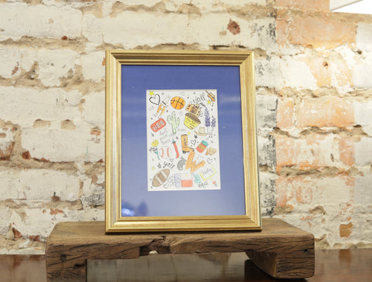 TEXAS WITH GOLD FRAME BY AMY KING