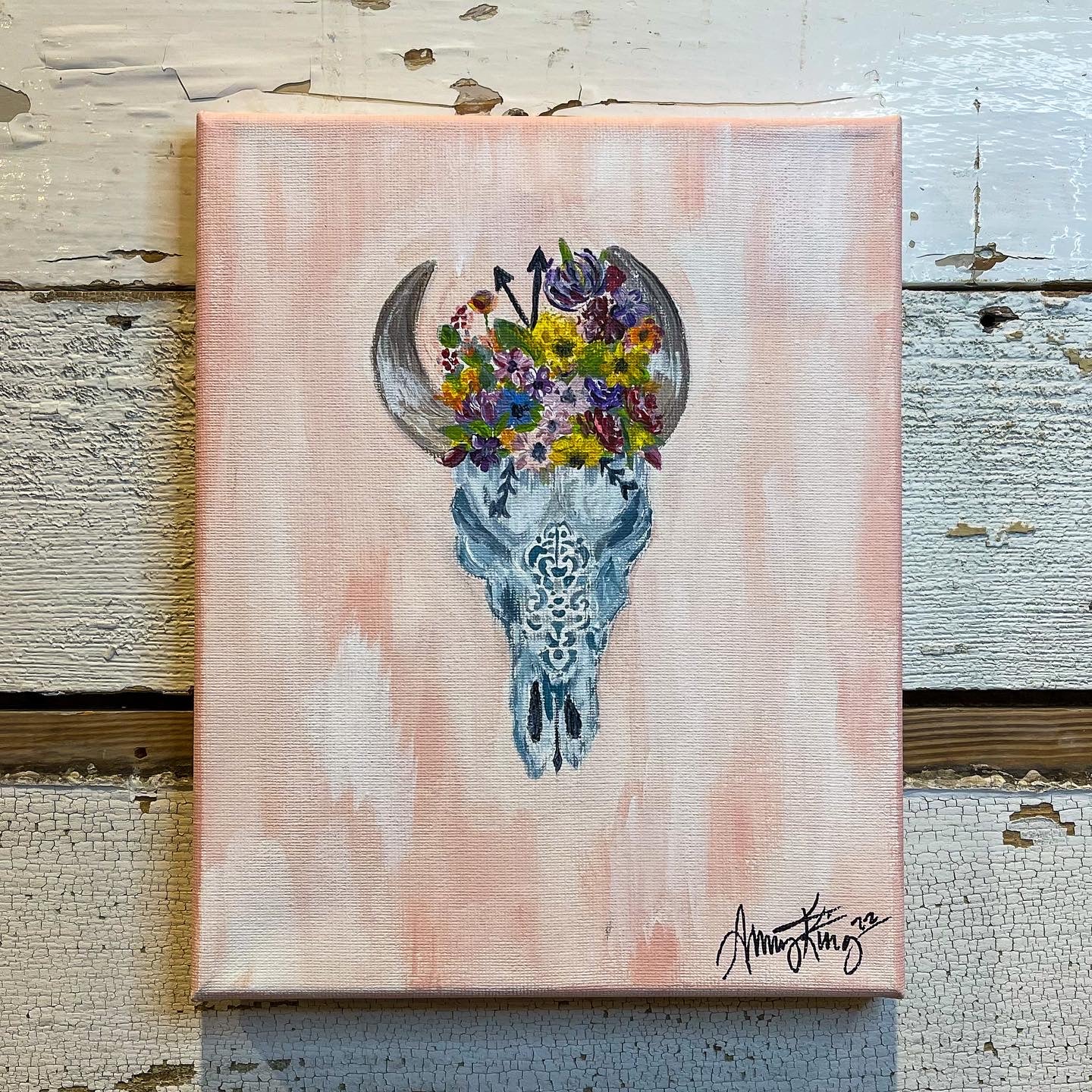 SKULL PAINTING BY AMY KING