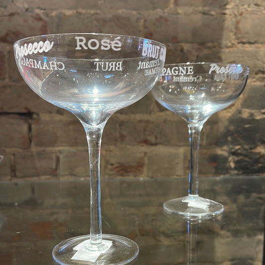 ETCHED CHAMPAGNE GLASSES